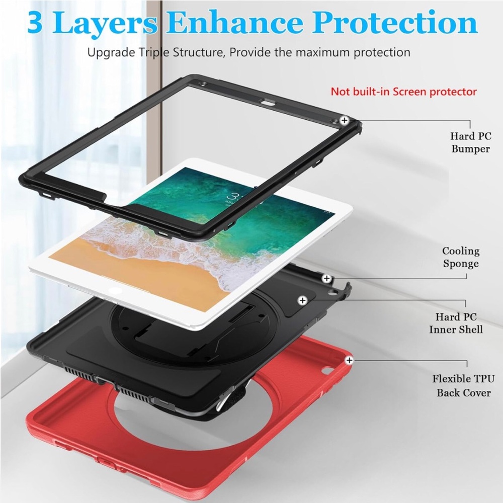 Case for iPad 6th/5th Generation: Military Grade Protective Cover for iPad 9.7